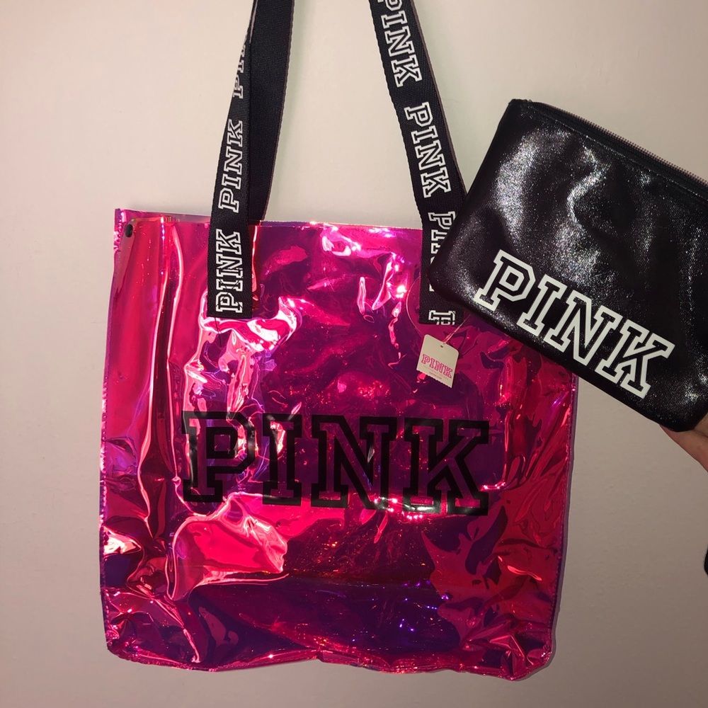 Victoria Secret PINK holographic Tote/Clutch